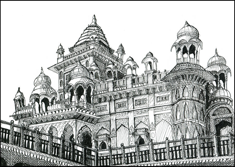 Rajasthan Palace Drawing by Anuja Borker Pixels