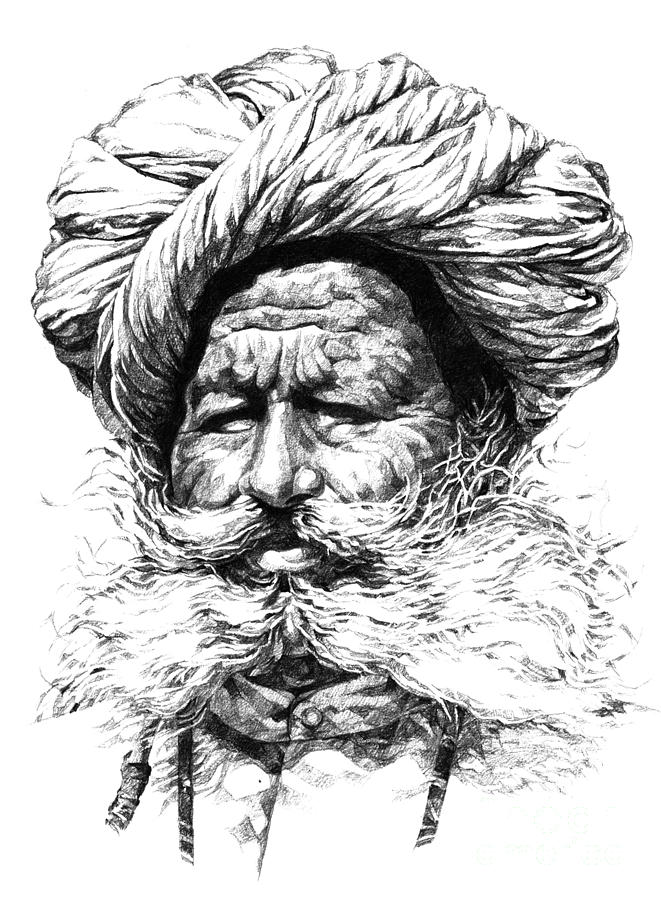 How to draw Rajasthani old man charcoal pencil sketch (only charcoal)  //outline, shedding, blending - YouTube