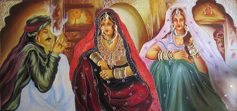 Ladies Painting - Rajasthani People by Xafira Mendonsa
