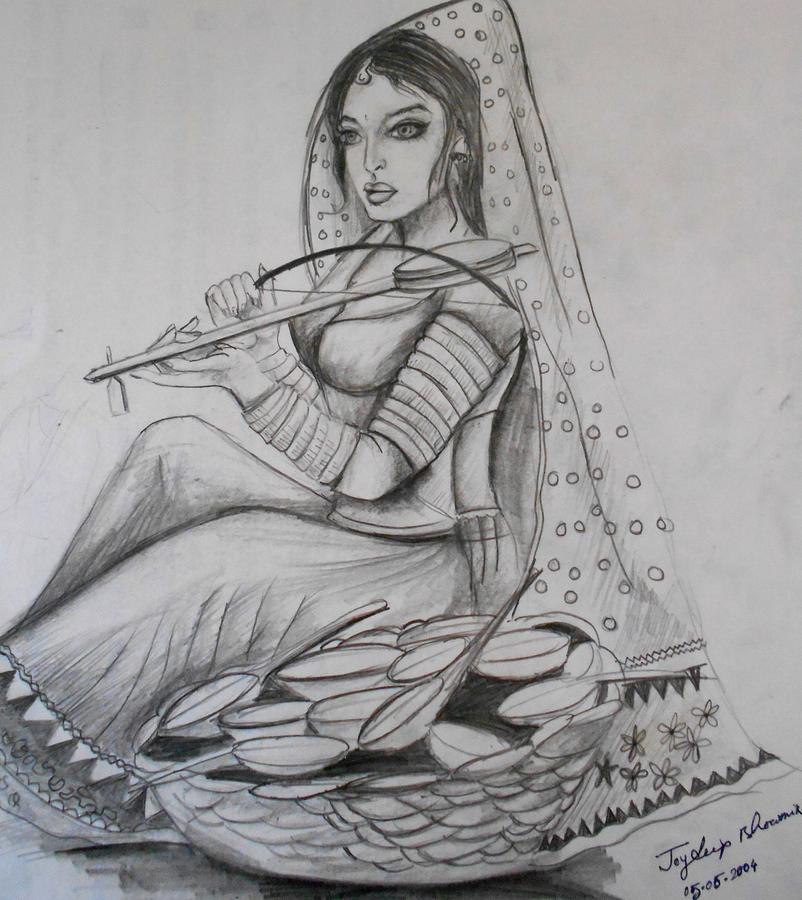 Rajasthani women Drawing by Swapnil Nayak - Fine Art America