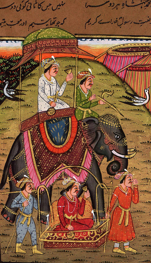Rajput King Handmade Painting Drawing Elephant Ride Scene Animal Art Work  Indian,Watercolor Painting Painting by M B Sharma - Pixels