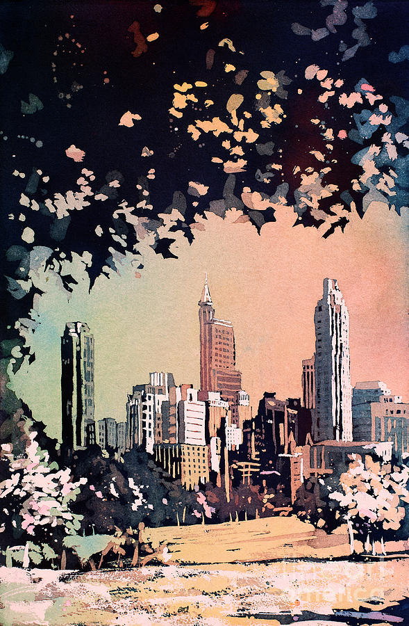 Raleigh Skyline V Painting by Ryan Fox