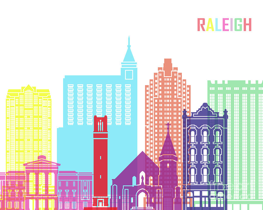 Raleigh v2 skyline pop Painting by Pablo Romero