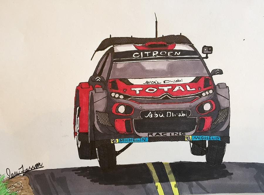 Car Drawing - Rally Air by Ian Farrar