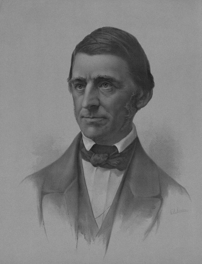 Ralph Waldo Emerson Portrait Drawing by War Is Hell Store