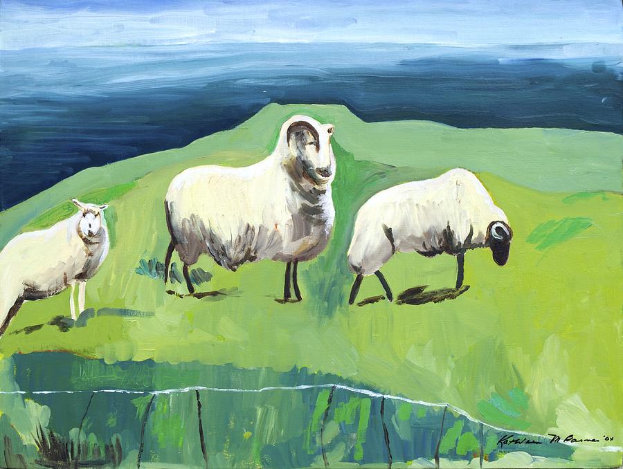 Ram on a Hill Painting by Kathleen Barnes