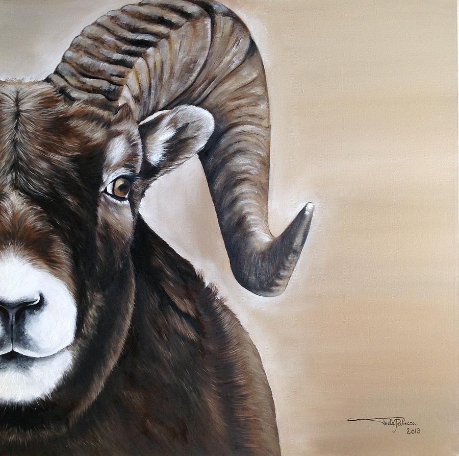 Animal Painting - Ram  by Rebecca Tecla