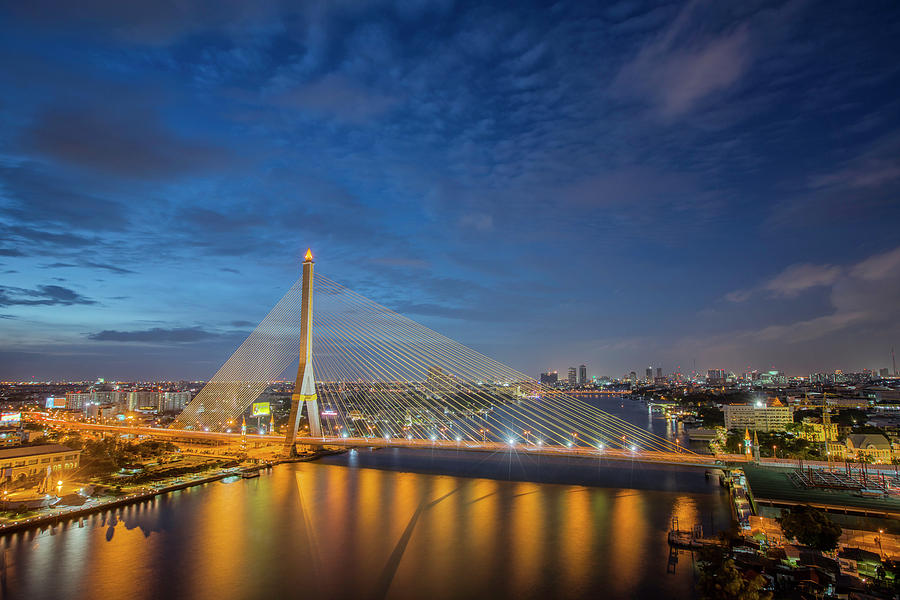 Rama eight bridge in Bangkok city Photograph by Anek Suwannaphoom