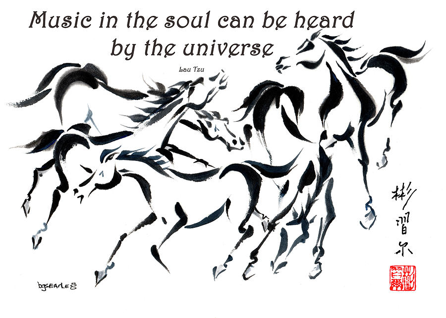 Rambunctious with Lao Tzu quote I Painting by Bill Searle