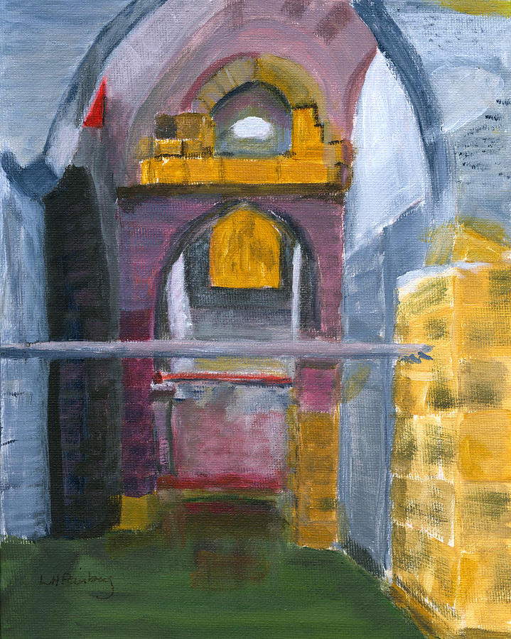 Ramla Israel cisterns Painting by Linda Feinberg