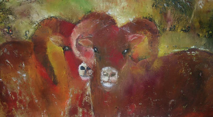 Sheep Painting - Rammed Together by Neena Alapatt