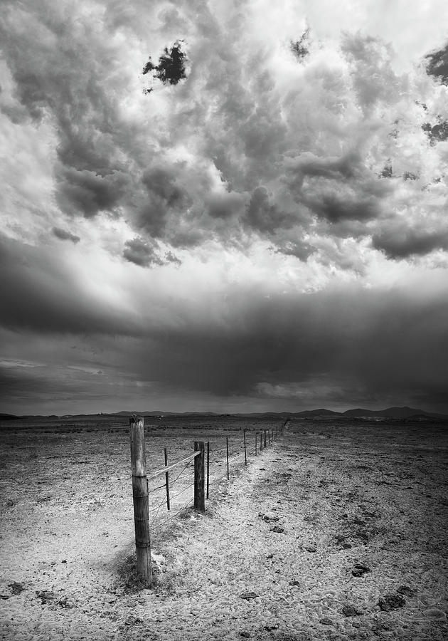 San Diego Photograph - Ramona Cow Fence and Storm by William Dunigan