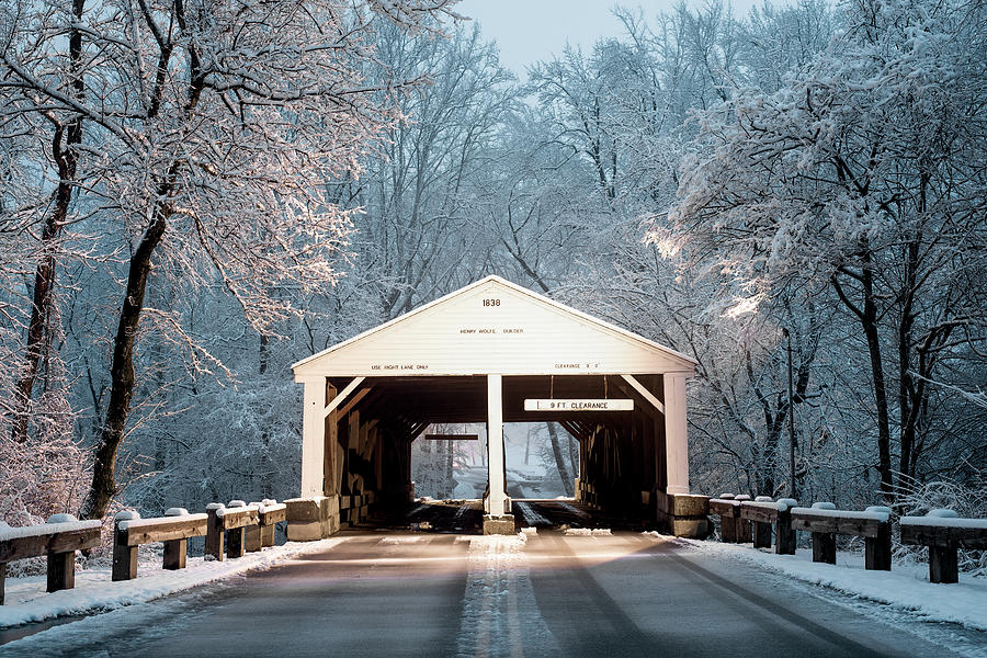 Ramp Creek Bridge - Winter Photograph by Norberto Nunes