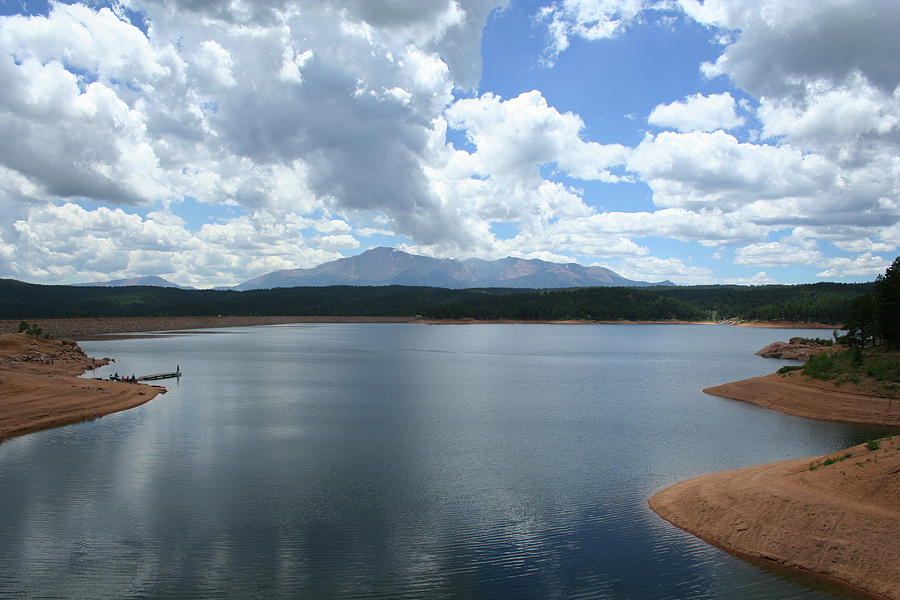 Rampart Reservoir and Pikes Peak Photograph by Ric Bascobert