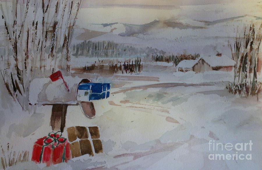 Christmas at Round Valley Painting by Susan Blackaller-Johnson