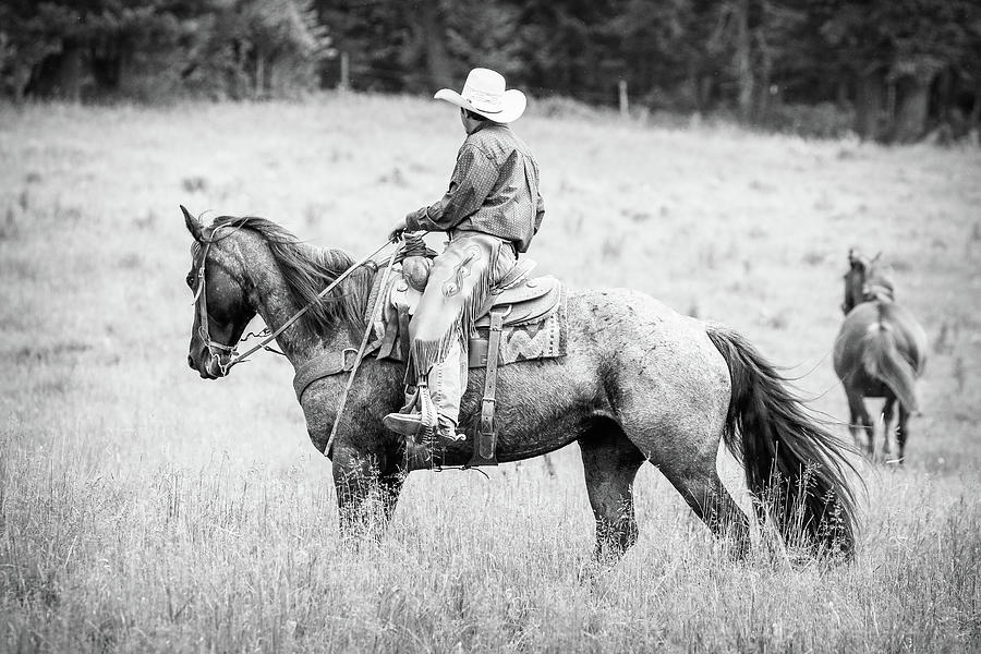 Ranch Hand Wrangler BW Photograph by Athena Mckinzie