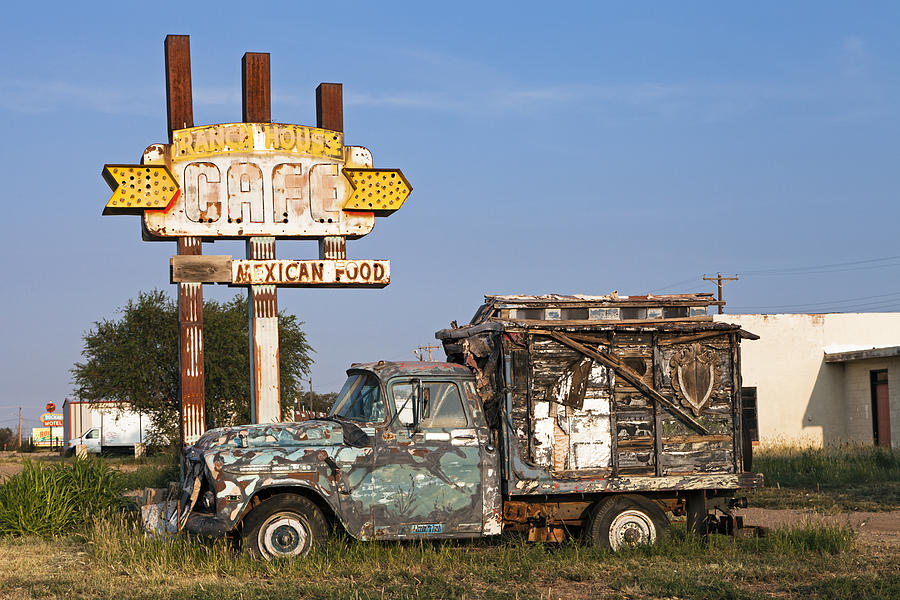Ranch House Cafe Sign and Pickup Truck Photograph by Rick Pisio