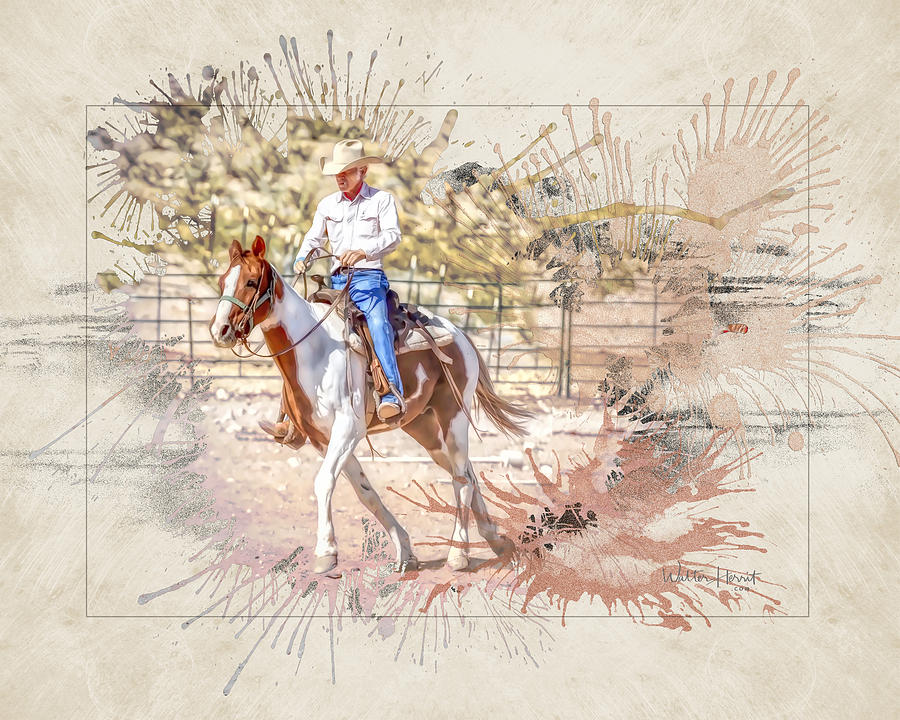 Ranch Rider Digital Art-B1 Digital Art by Walter Herrit