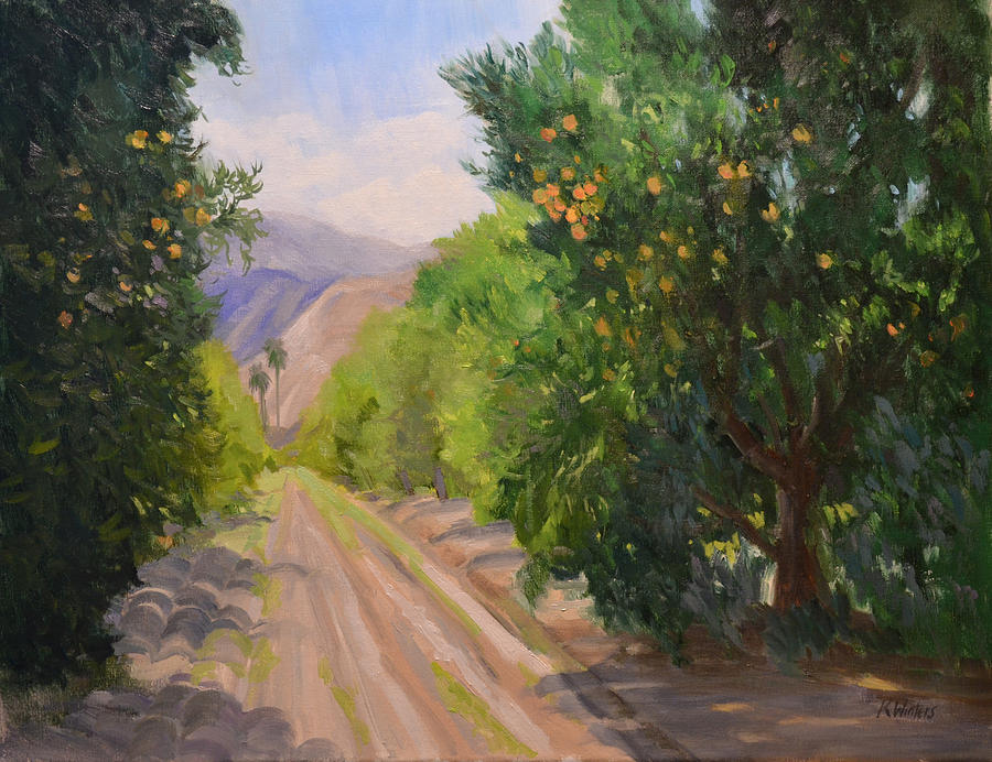 California Painting - Rancho Camulos Orange Grove oil painting by Karen Winters