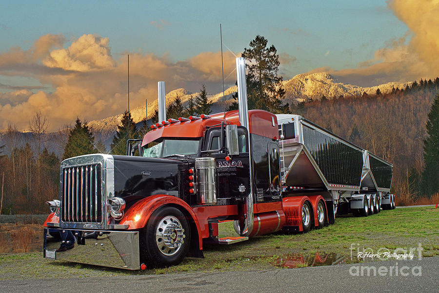 Randa Peterbilt with Mission Fall Mountains Photograph by Randy Harris