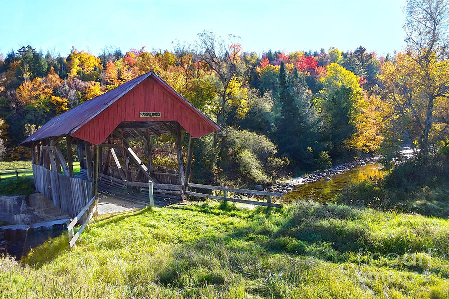 Randall Covered Bridge In Autumn Photograph