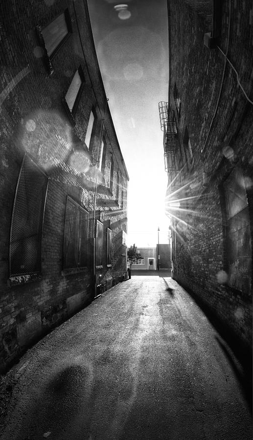 Random City Street Sunrize Vertical pano, Lens Flare Photograph by Jakub Sisak