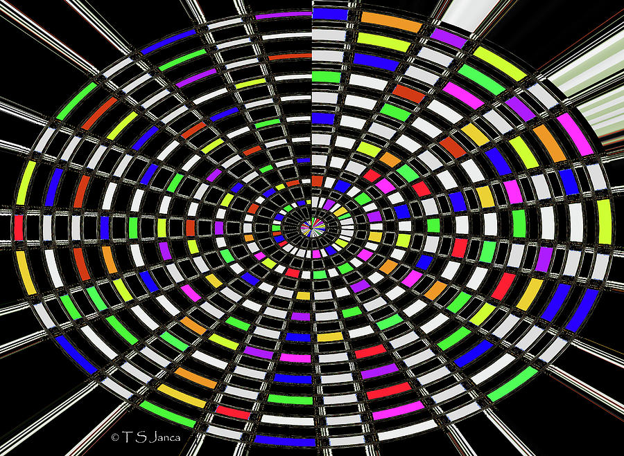 Random Color Oval Abstract Digital Art by Tom Janca