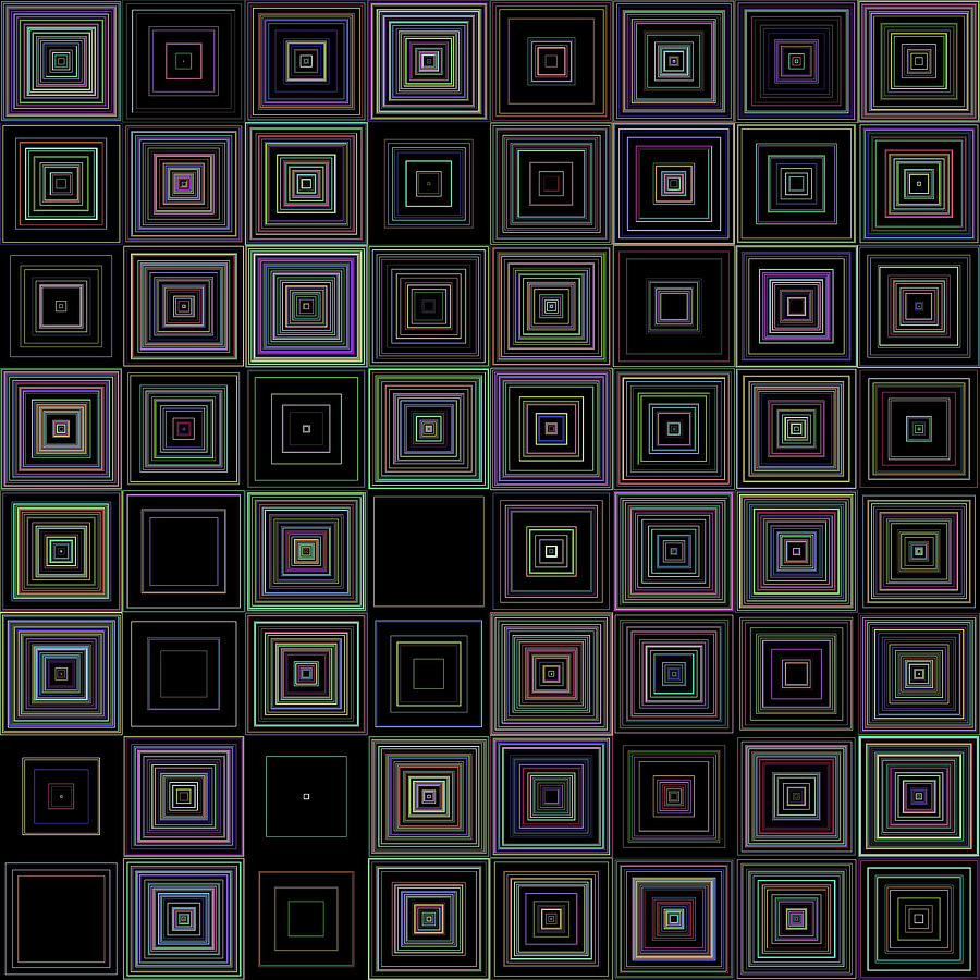 Random Colored Squares Digital Art by Ron Brown
