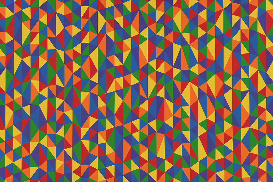 Random Triangular Sinusoid Painting by Janet Hansen