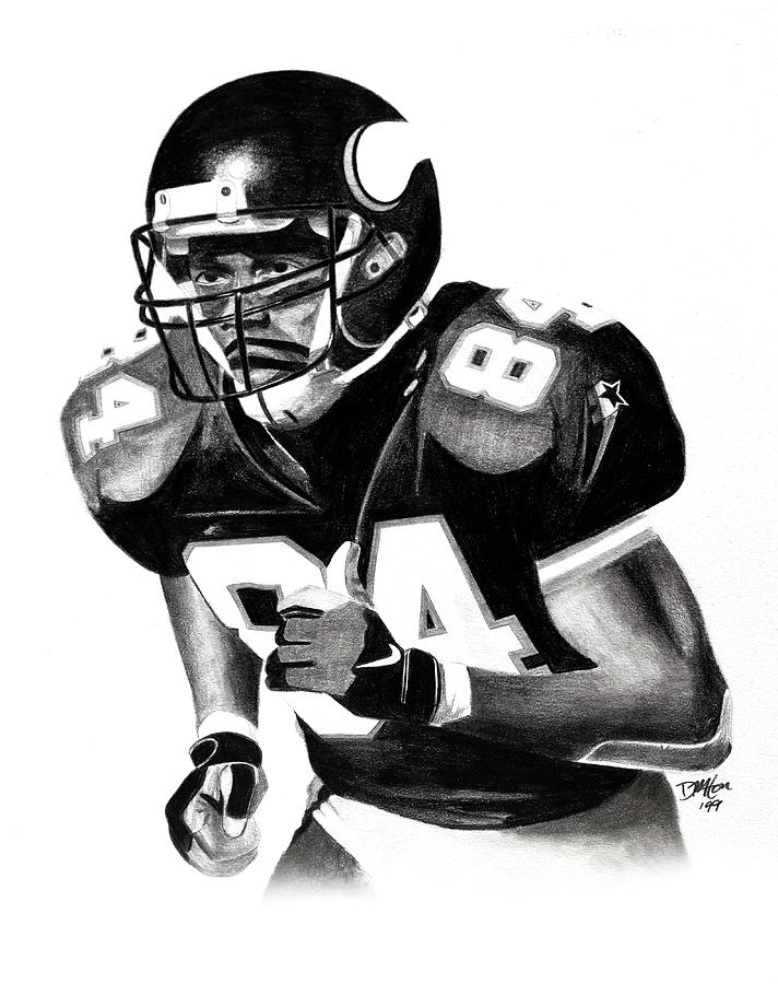 Randy Moss Drawing by Devin Millington Fine Art America