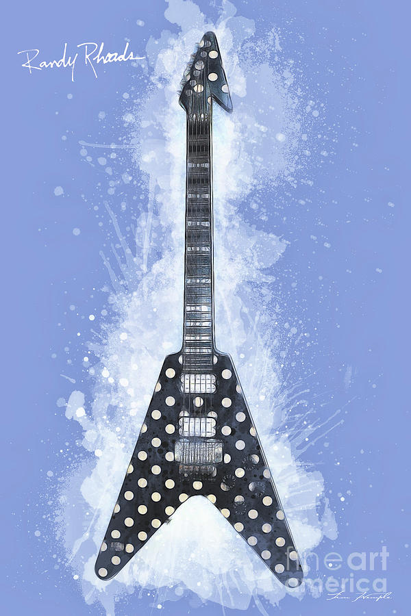 Randy Rhoads Guitar Digital Art by Tim Wemple