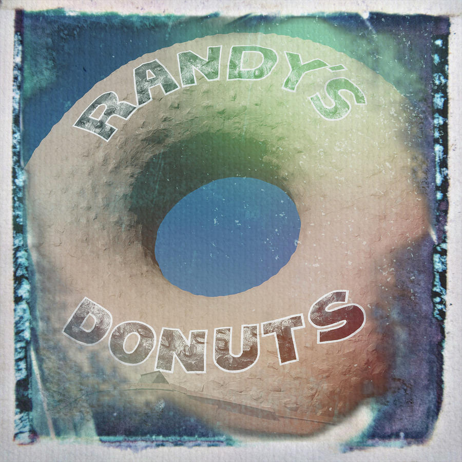 Randys Donuts - Old Polaroid Photograph by Stephen Stookey