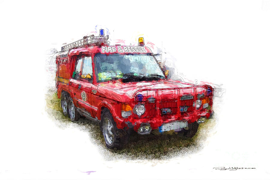Range Rover Fire Digital Art by Roger Lighterness
