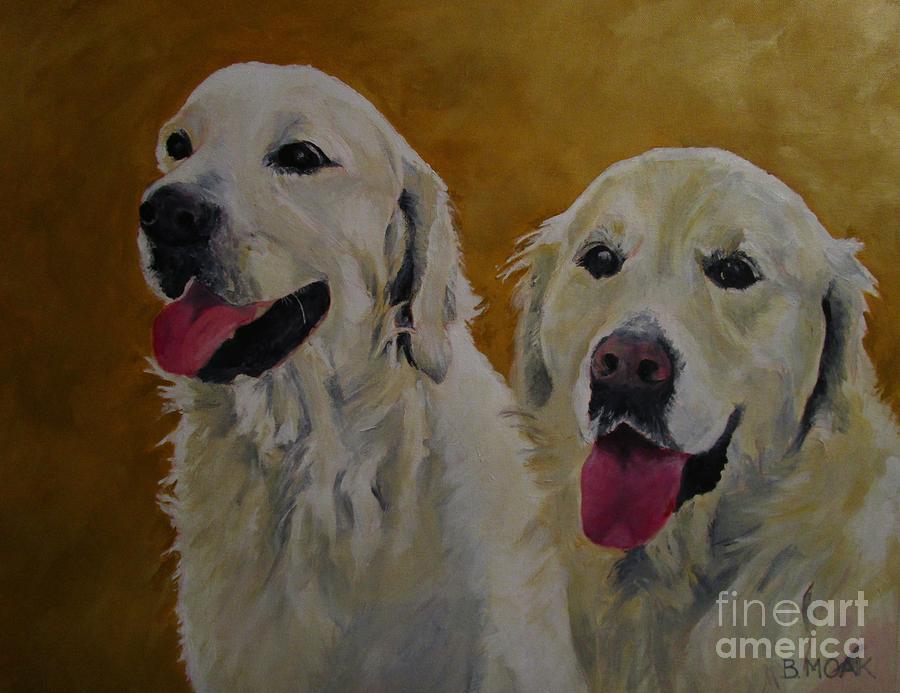 Ranger and Riley Waiting for a Command Painting by Barbara Moak