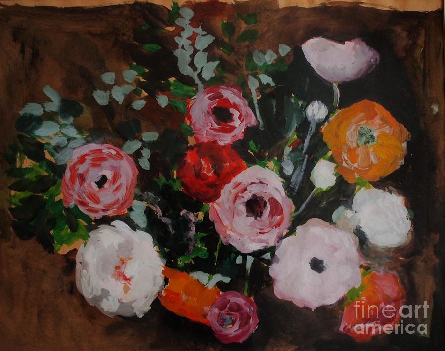 Ranuncula Bouquet Painting by Nancy Kane Chapman