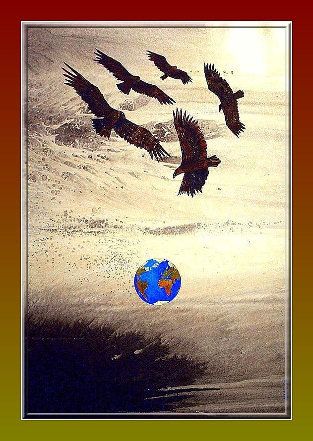 Rapaces Painting by Announi Abdelali