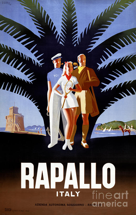 Vintage Painting - Rapallo Italy Vintage Travel Poster by Vintage Treasure