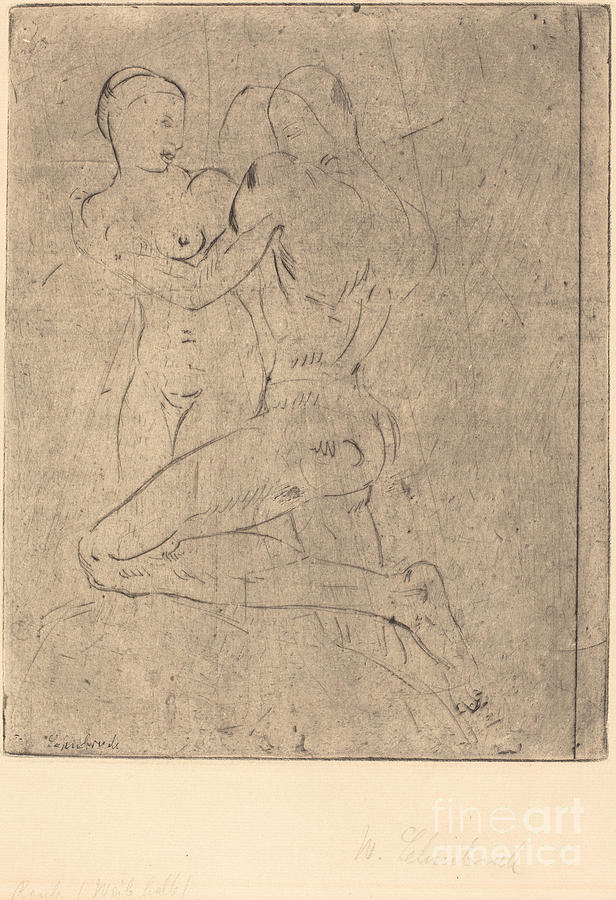 Rape II (raub II, Weib Halb) Drawing by Wilhelm Lehmbruck