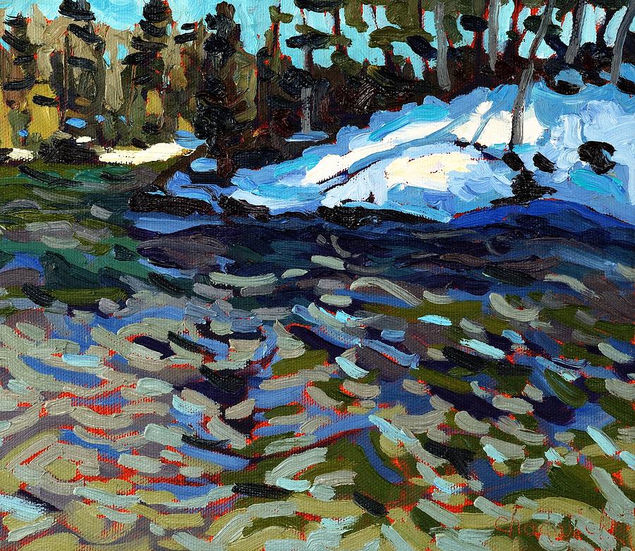 Winter Painting - Rapid Water by Phil Chadwick