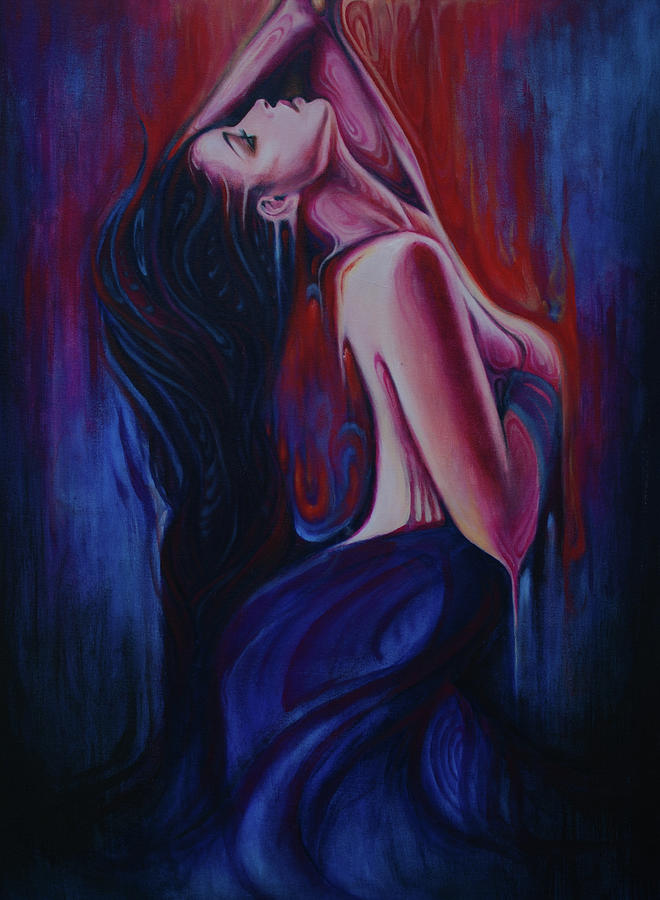 Portrait. Red And Blue Painting