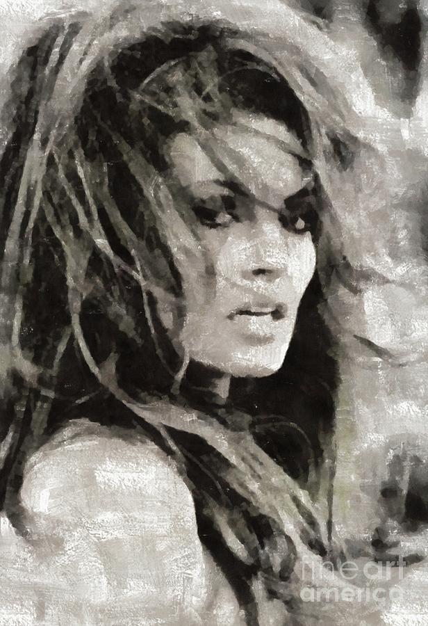 Hollywood Painting - Raquel Welch, Portrait by Esoterica Art Agency