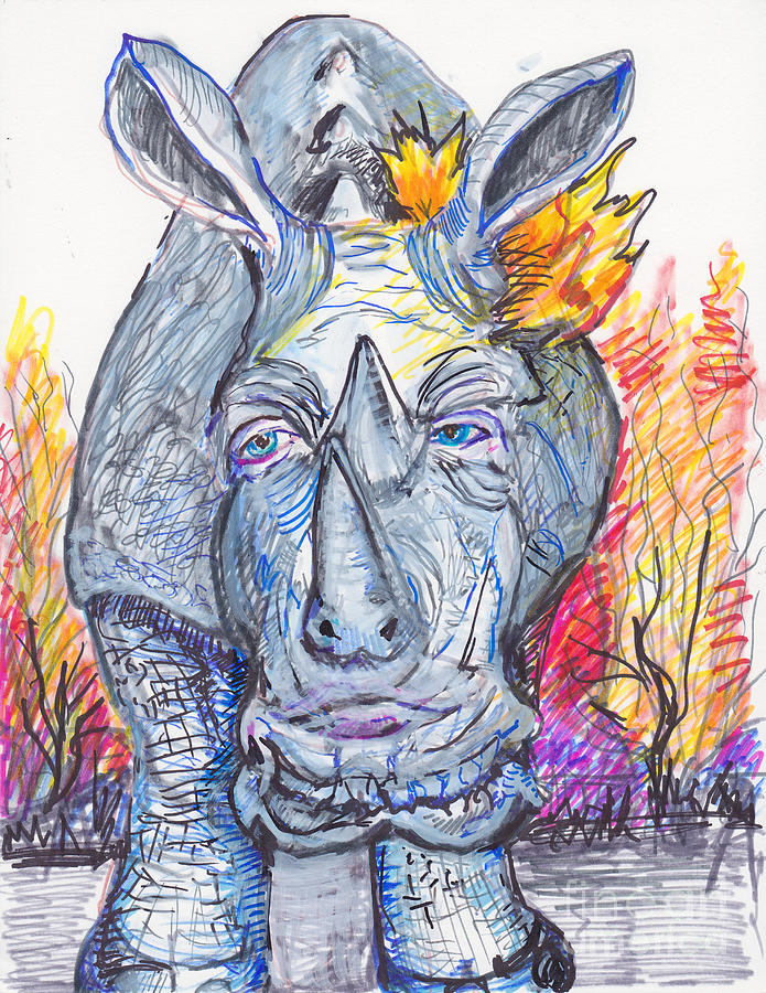 The Legend of the Rare White Rhino by Susan Brown Slizys art signature name