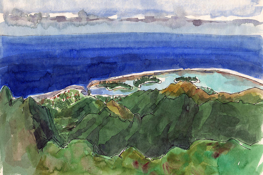 Rarotonga, View from Te Manga Painting by Judith Kunzle