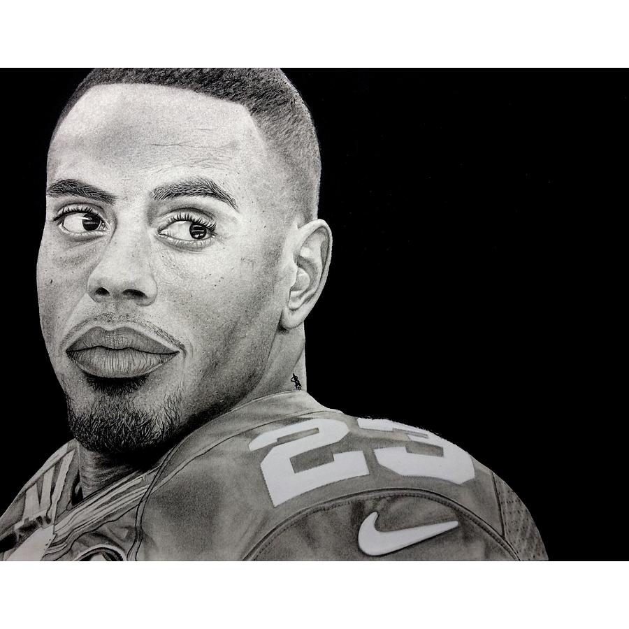 Rashad Jennings Drawing Drawing By Angelee Borrero - Fine Art America