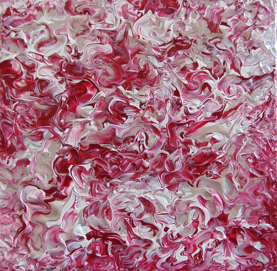 Abstract Painting - Raspberry Ripple by Helen Purcell