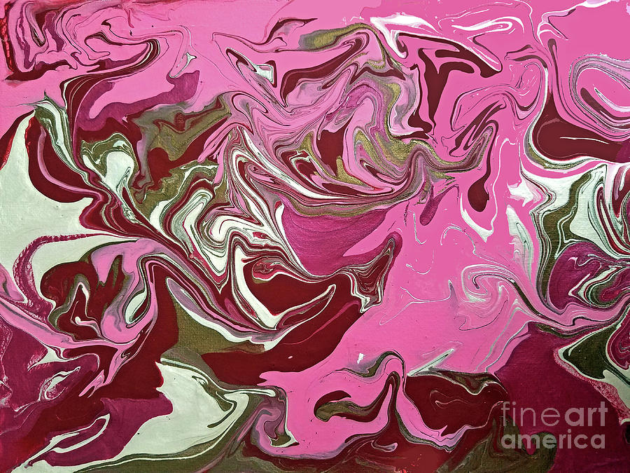 Abstract Painting - Raspberry Ripple by Jilian Cramb - AMothersFineArt