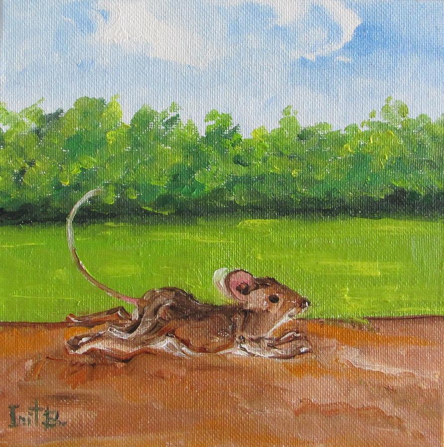Animal Painting - Rat On The Run by Irit Bourla