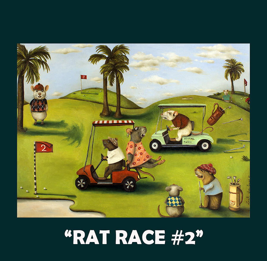 Rat Race 2 with Lettering Painting by Leah Saulnier The Painting Maniac