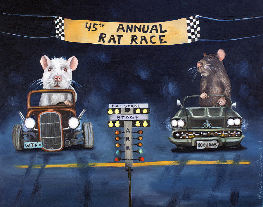 Mouse Painting - Rat Race by Leah Saulnier The Painting Maniac