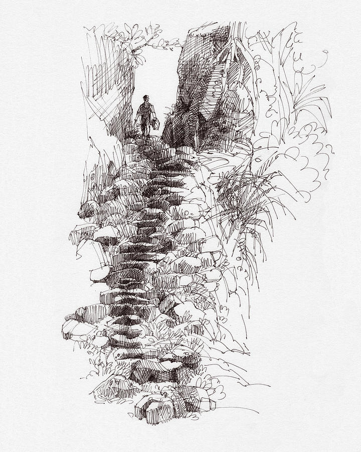 Landscape Drawing - Rat Road by Judith Kunzle